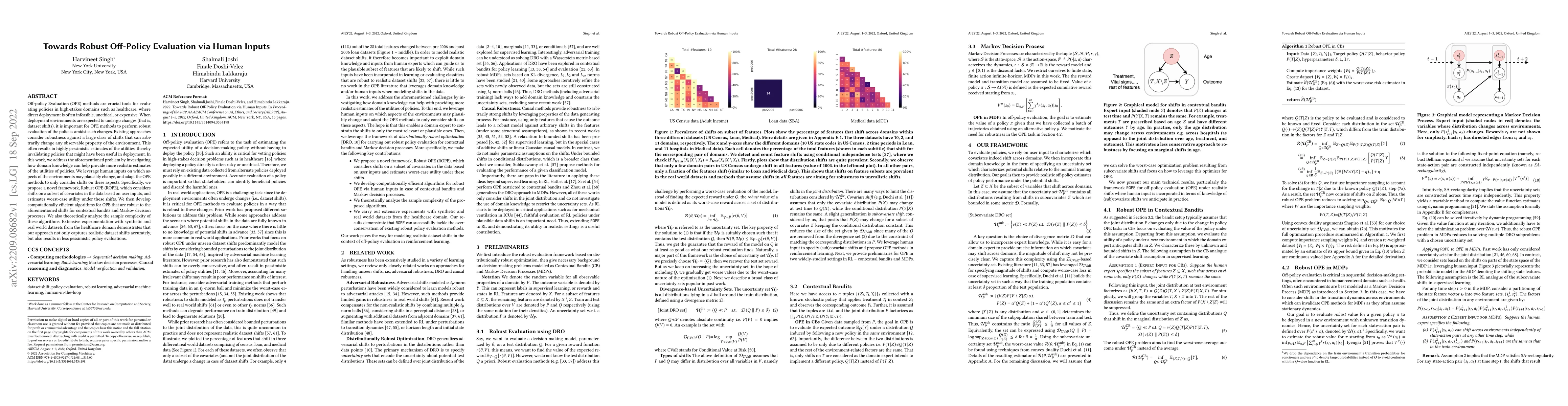 Thumbnail for Towards Robust Off-Policy Evaluation via Human Inputs