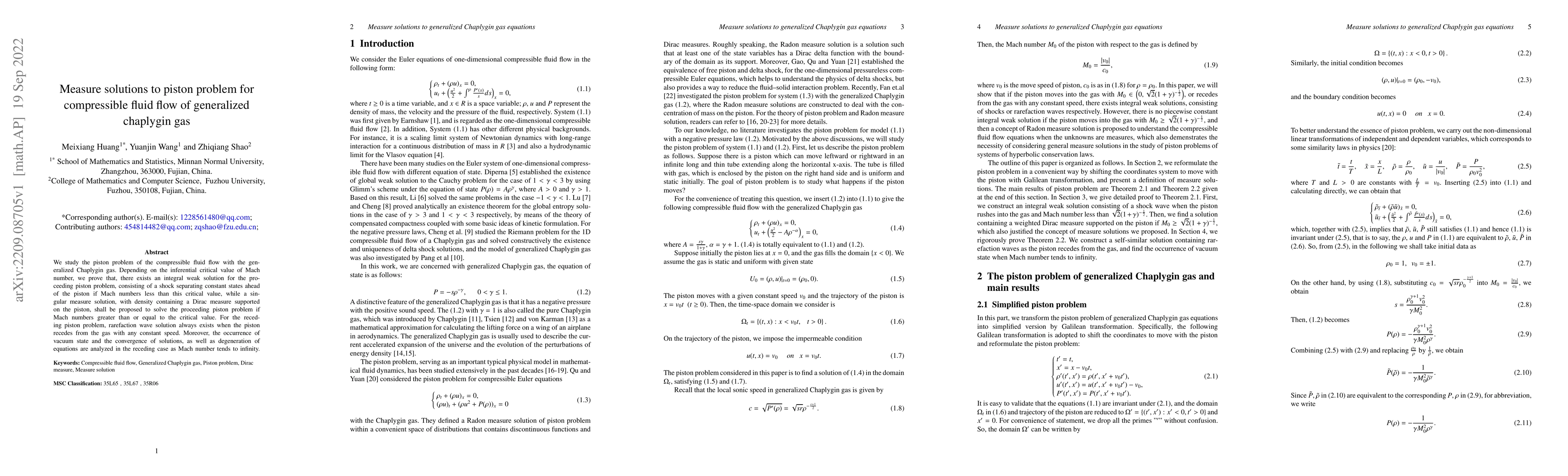 Thumbnail for Measure solutions to piston problem for compressible fluid flow of
  generalized chaplygin gas