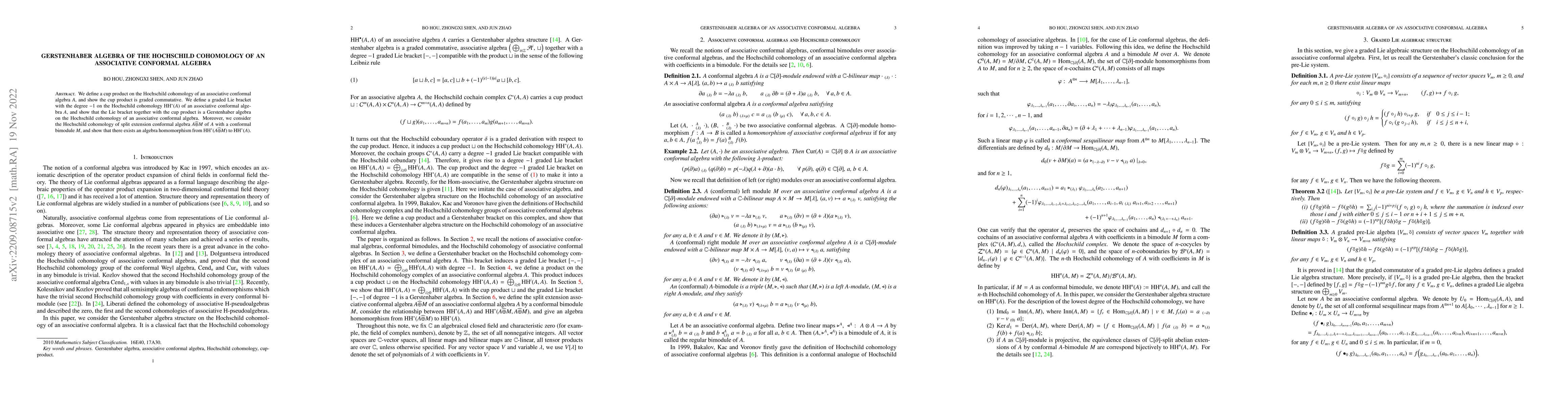Thumbnail for Gerstenhaber algebra of an associative conformal algebra