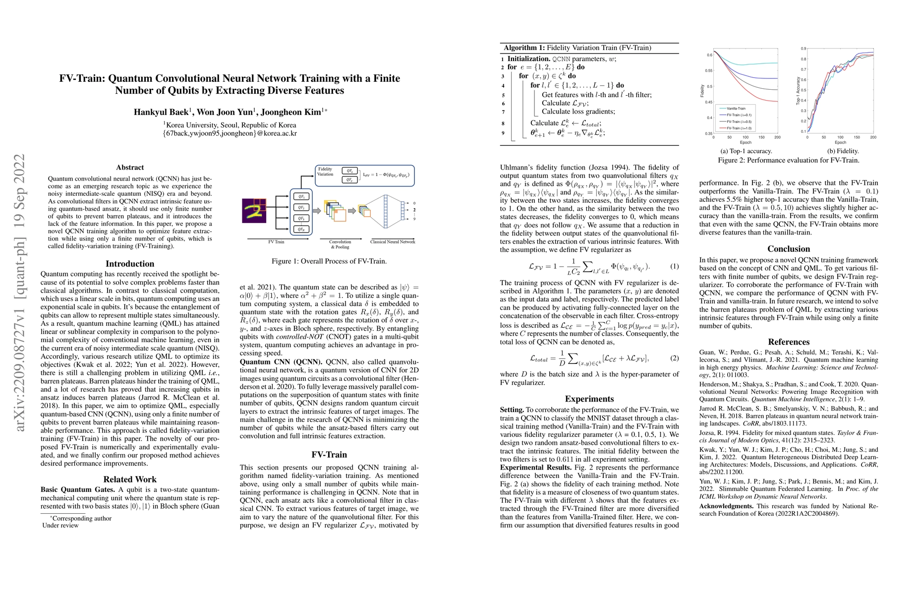 Thumbnail for FV-Train: Quantum Convolutional Neural Network Training with a Finite
  Number of Qubits by Extracting Diverse Features