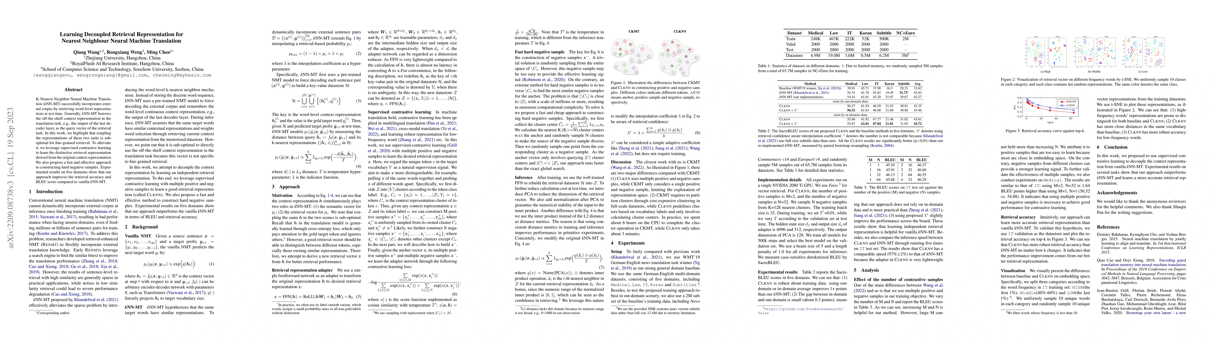 Thumbnail for Learning Decoupled Retrieval Representation for Nearest Neighbour Neural
  Machine Translation