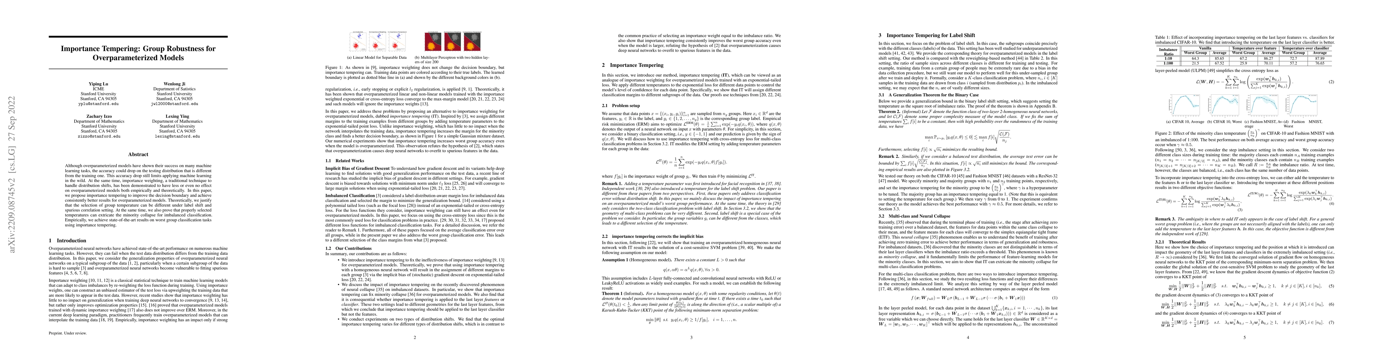 Thumbnail for Importance Tempering: Group Robustness for Overparameterized Models