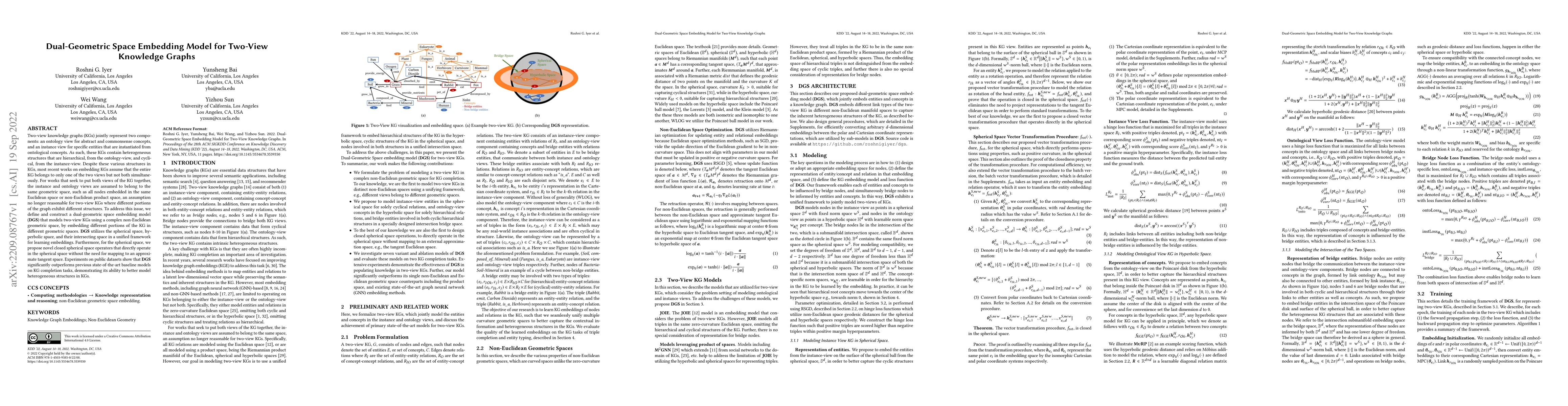 Thumbnail for Dual-Geometric Space Embedding Model for Two-View Knowledge Graphs
