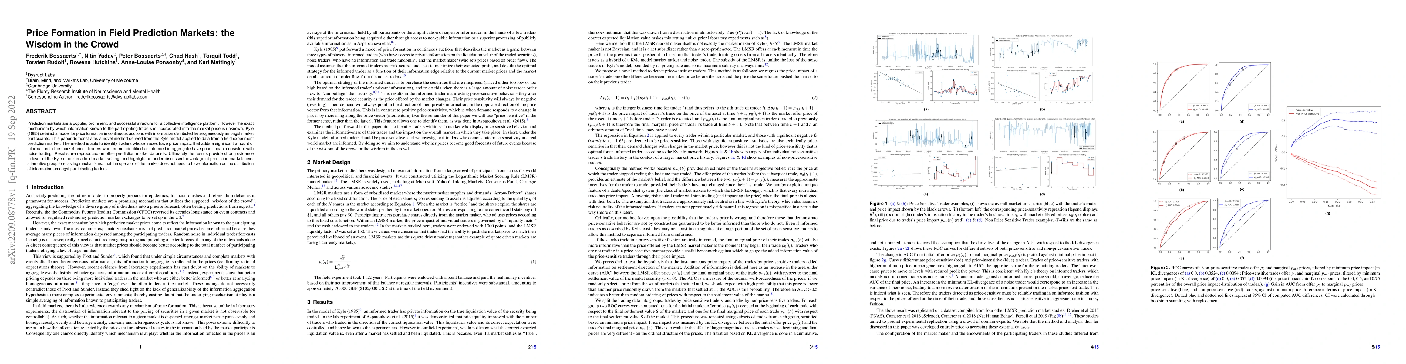 Thumbnail for Price Formation in Field Prediction Markets: the Wisdom in the Crowd