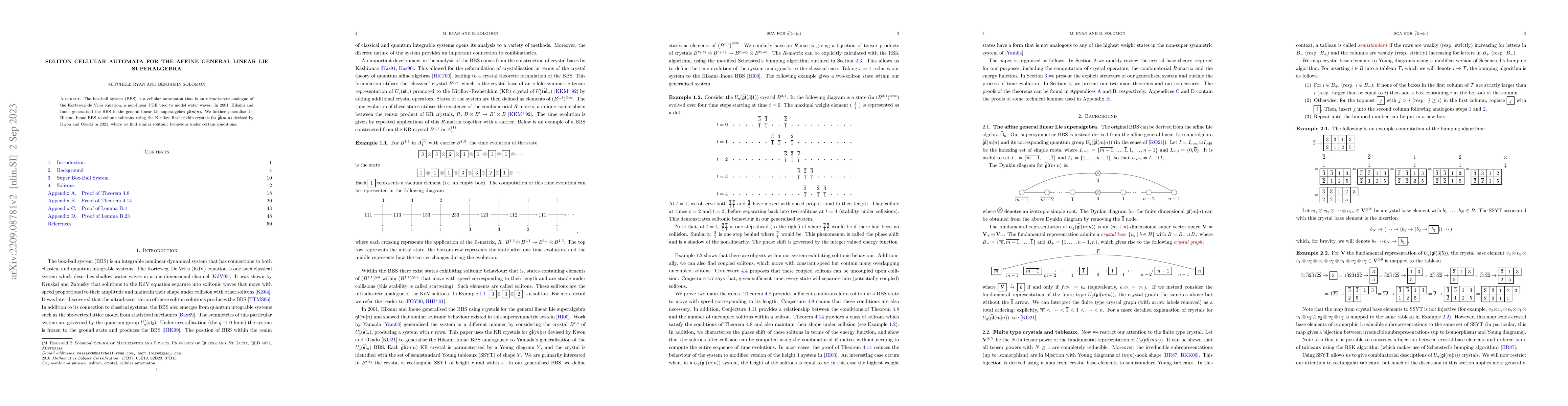 Thumbnail for Soliton cellular automata for the affine general linear Lie superalgebra