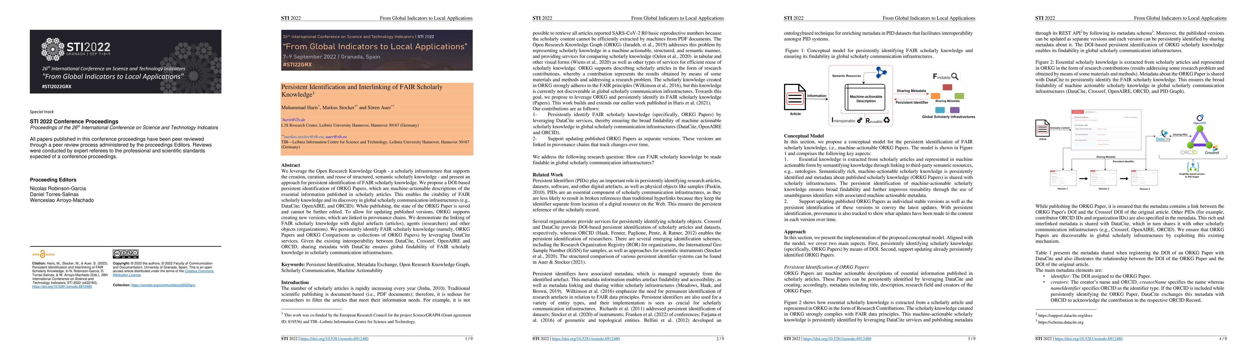 Thumbnail for Persistent Identification and Interlinking of FAIR Scholarly Knowledge