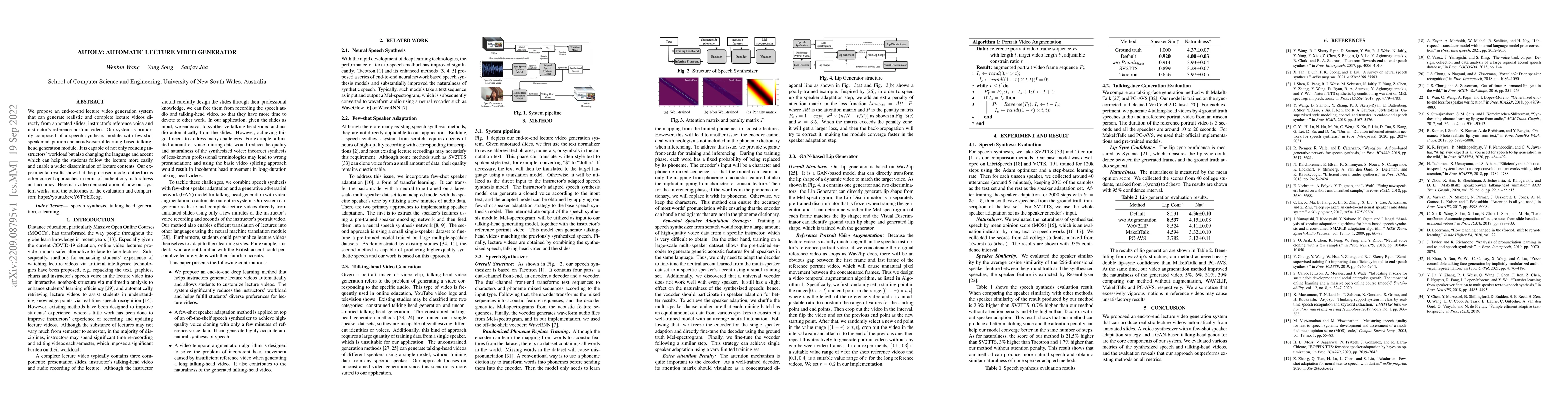 Thumbnail for AutoLV: Automatic Lecture Video Generator