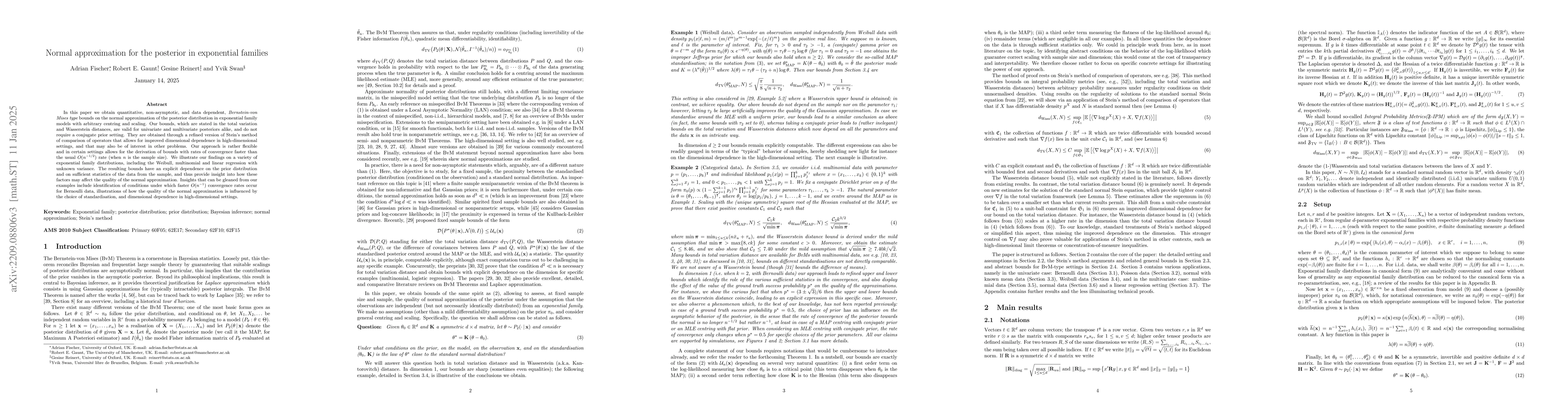 Thumbnail for Normal approximation for the posterior in exponential families