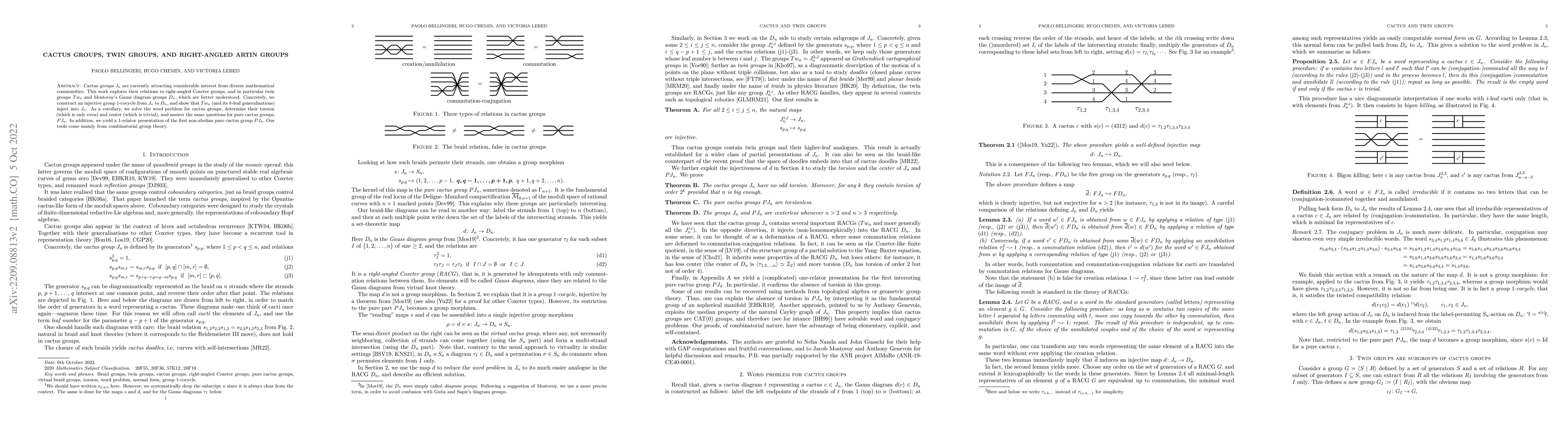 Thumbnail for Cactus groups, twin groups, and right-angled Artin groups