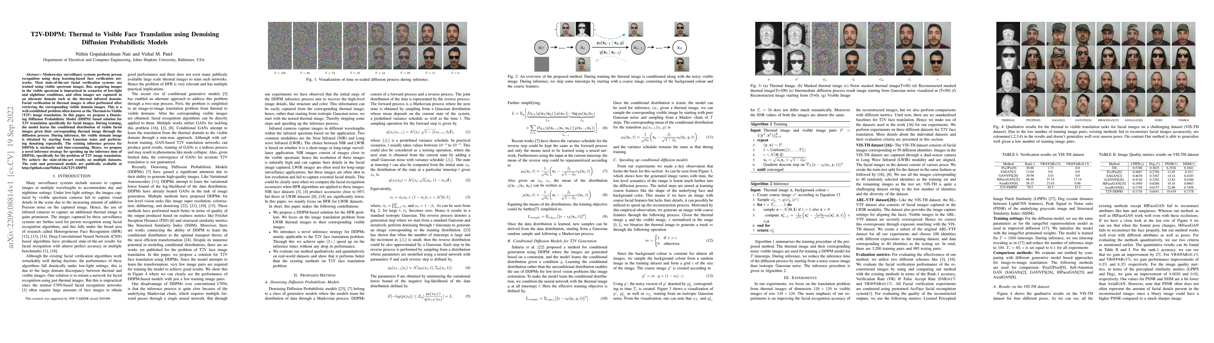 Thumbnail for T2V-DDPM: Thermal to Visible Face Translation using Denoising Diffusion
  Probabilistic Models