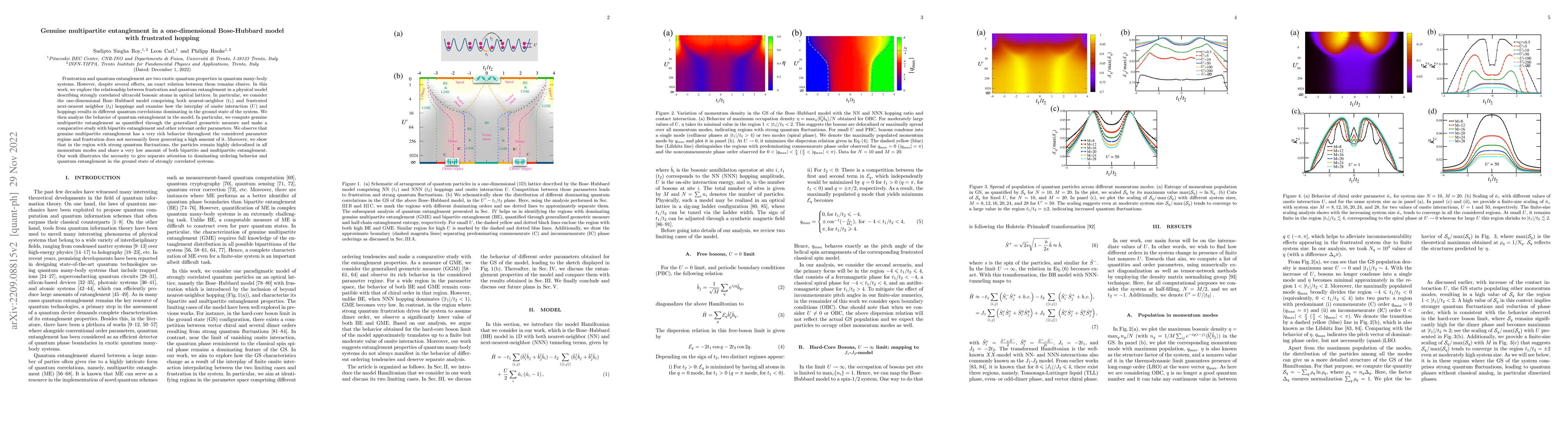 Thumbnail for Genuine multipartite entanglement in a one-dimensional Bose-Hubbard
  model with frustrated hopping