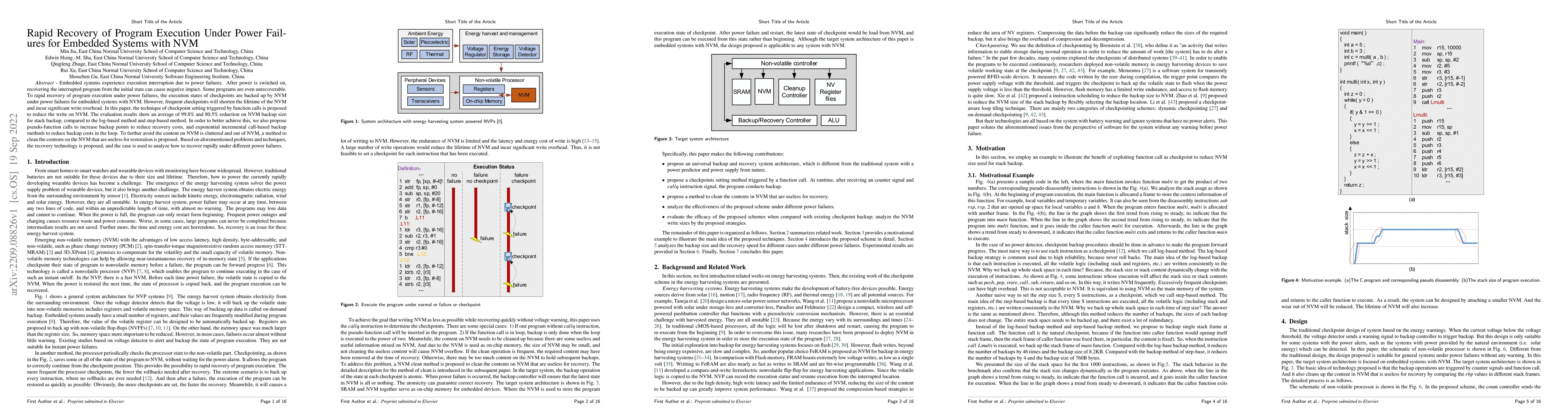 Thumbnail for Rapid Recovery of Program Execution Under Power Failures for Embedded
  Systems with NVM