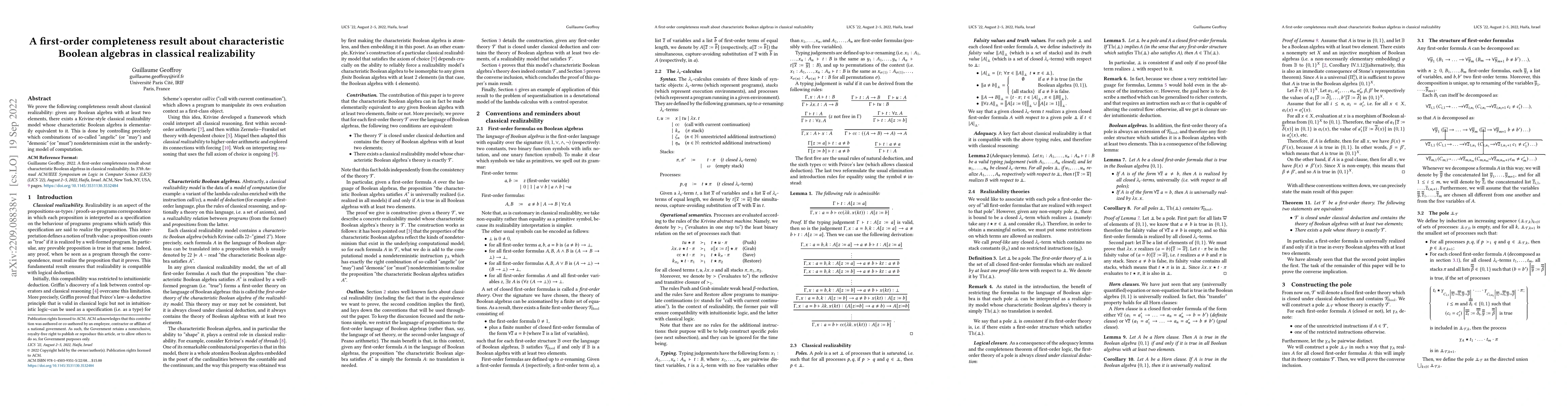 Thumbnail for A first-order completeness result about characteristic Boolean algebras
  in classical realizability