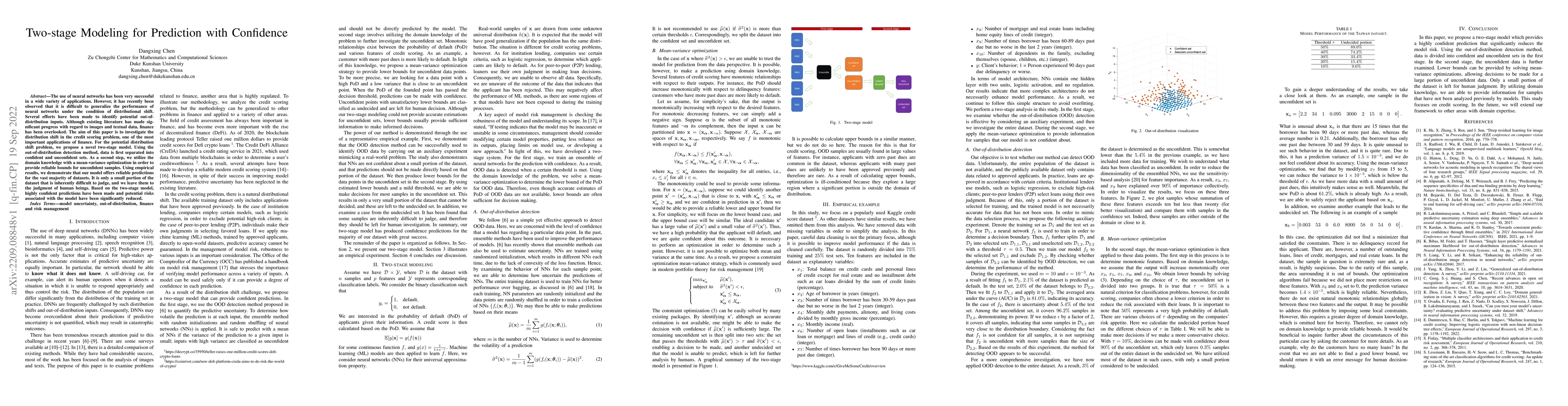 Thumbnail for Two-stage Modeling for Prediction with Confidence