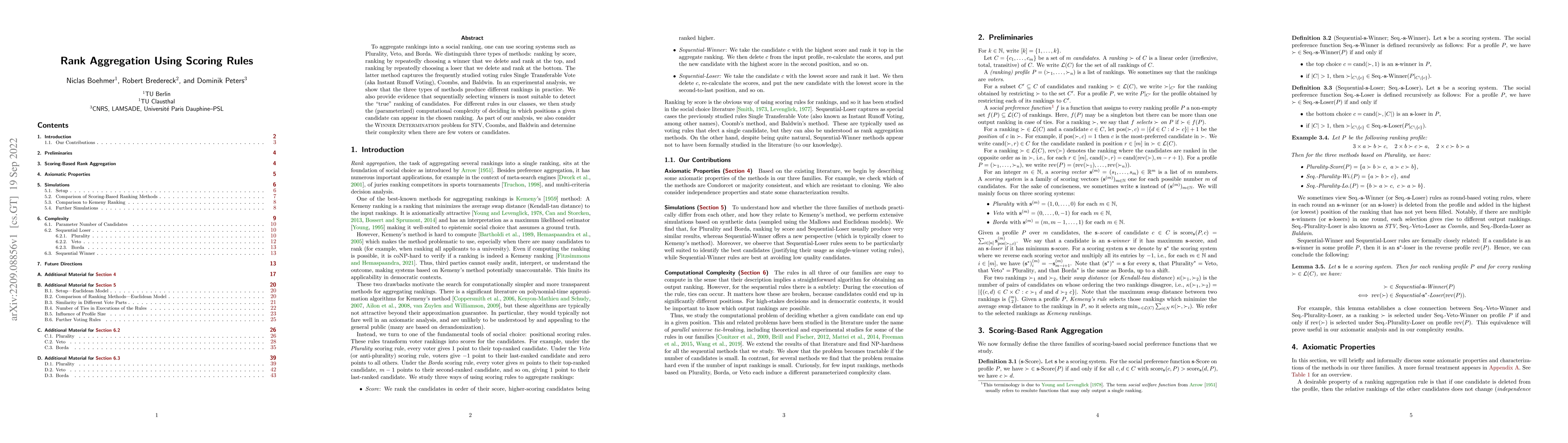 Thumbnail for Rank Aggregation Using Scoring Rules