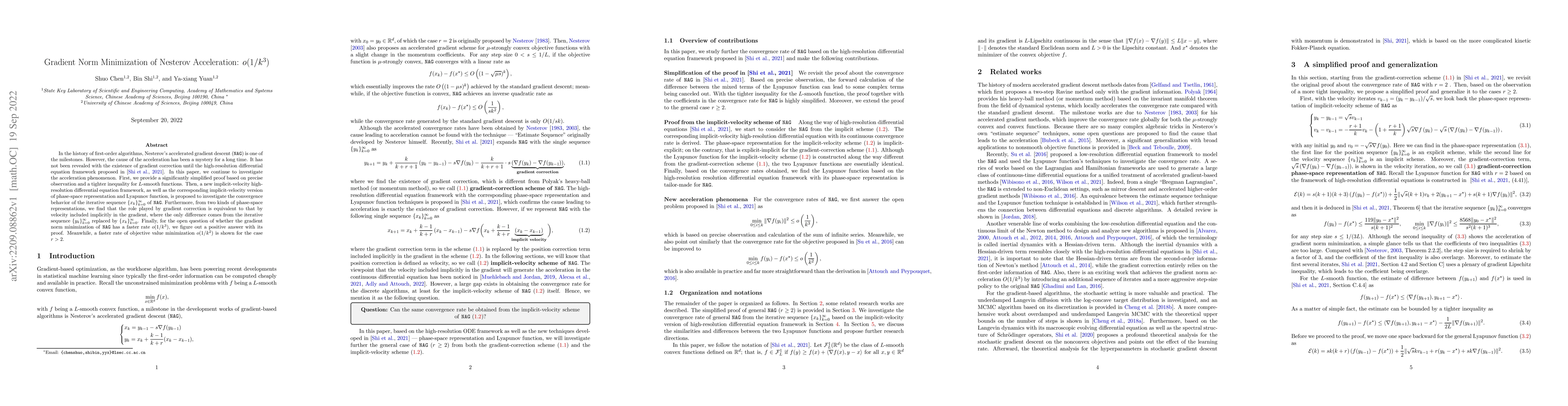 Thumbnail for Gradient Norm Minimization of Nesterov Acceleration: $o(1/k^3)$