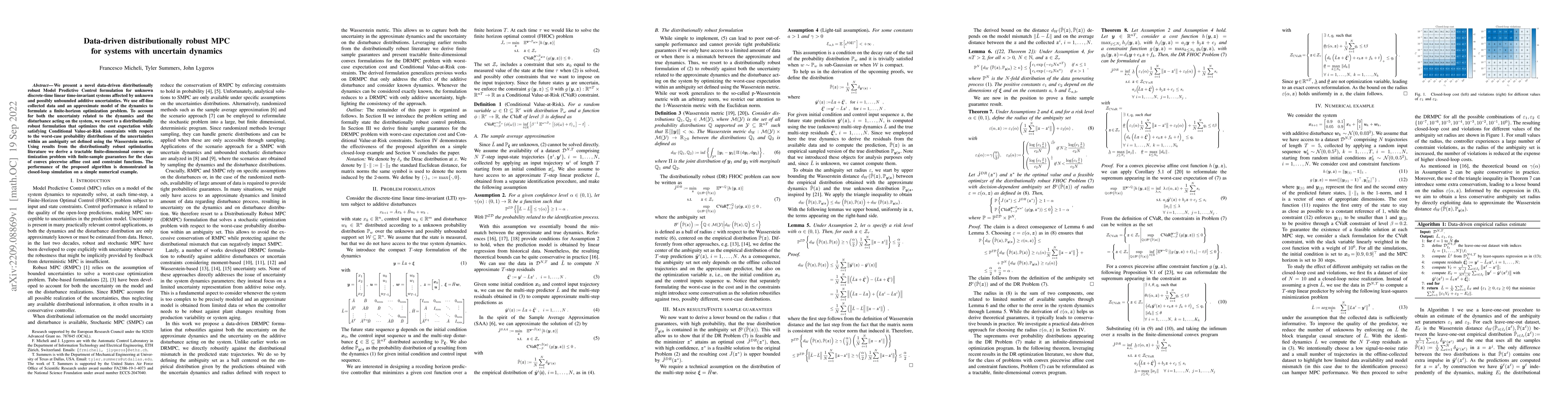 Thumbnail for Data-driven distributionally robust MPC for systems with uncertain
  dynamics
