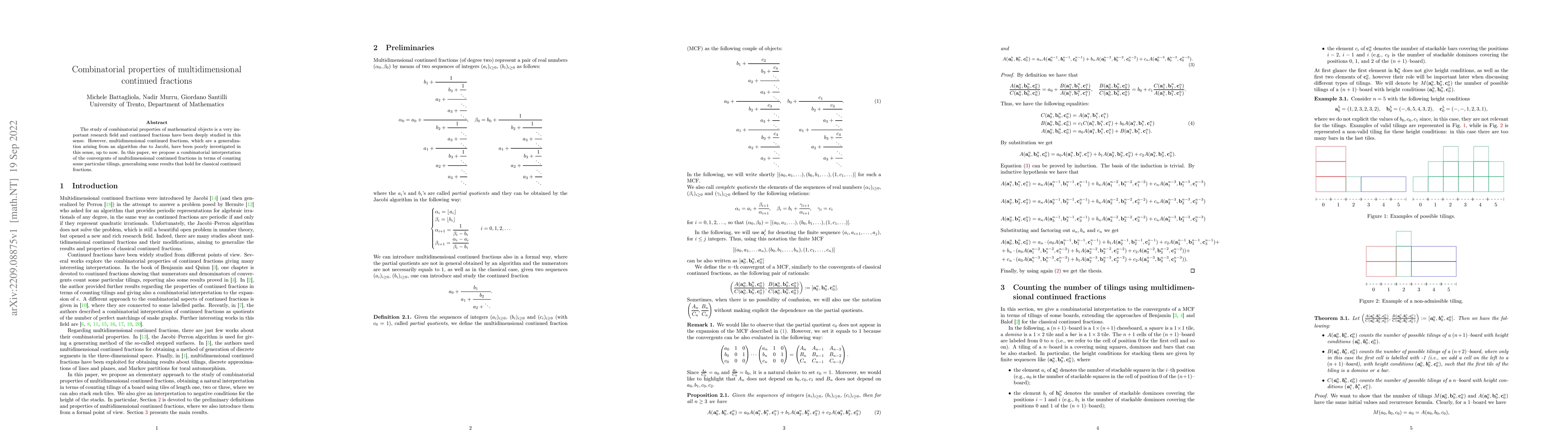 Thumbnail for Combinatorial properties of multidimensional continued fractions