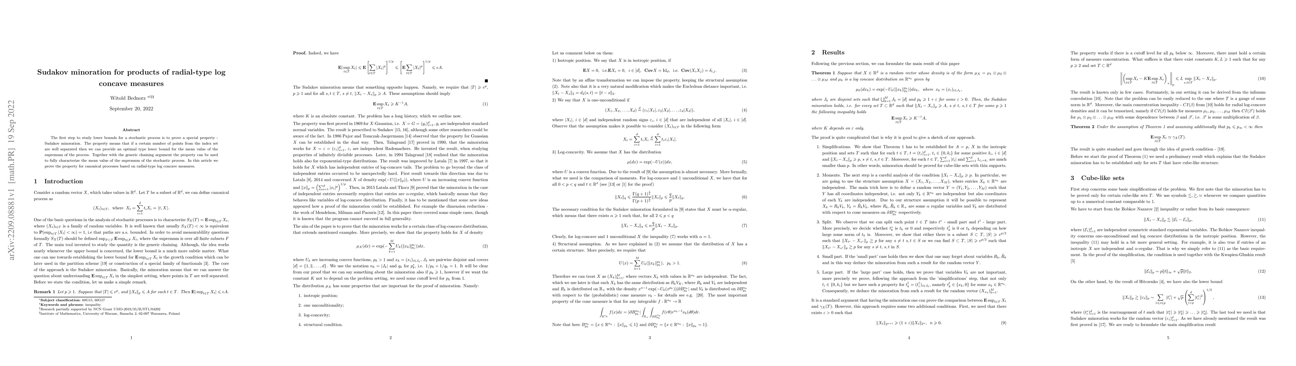 Thumbnail for Sudakov minoration for products of radial-type log concave measures