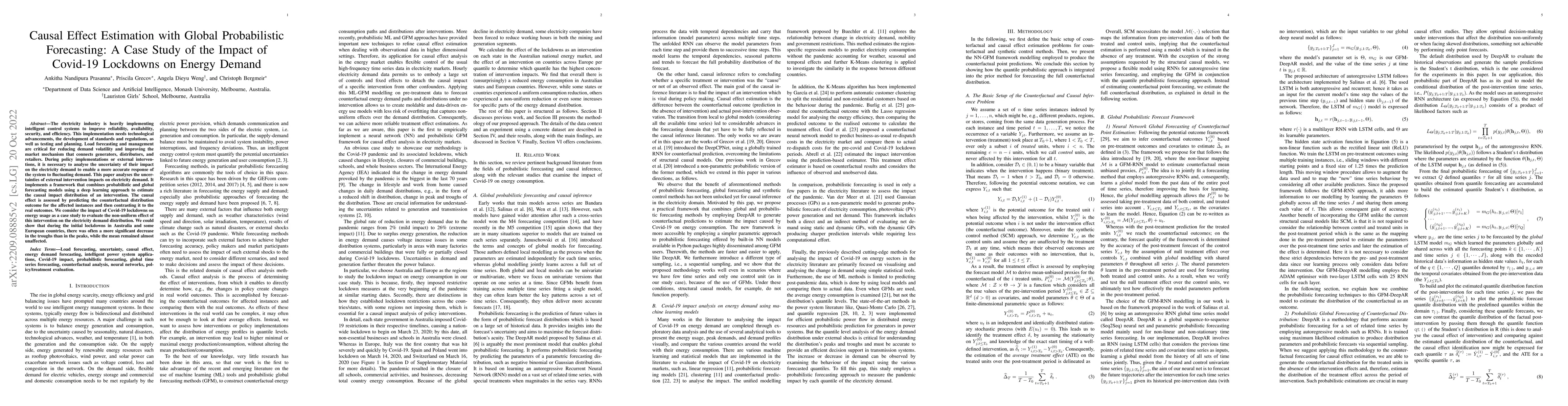 Thumbnail for Causal Effect Estimation with Global Probabilistic Forecasting: A Case
  Study of the Impact of Covid-19 Lockdowns on Energy Demand