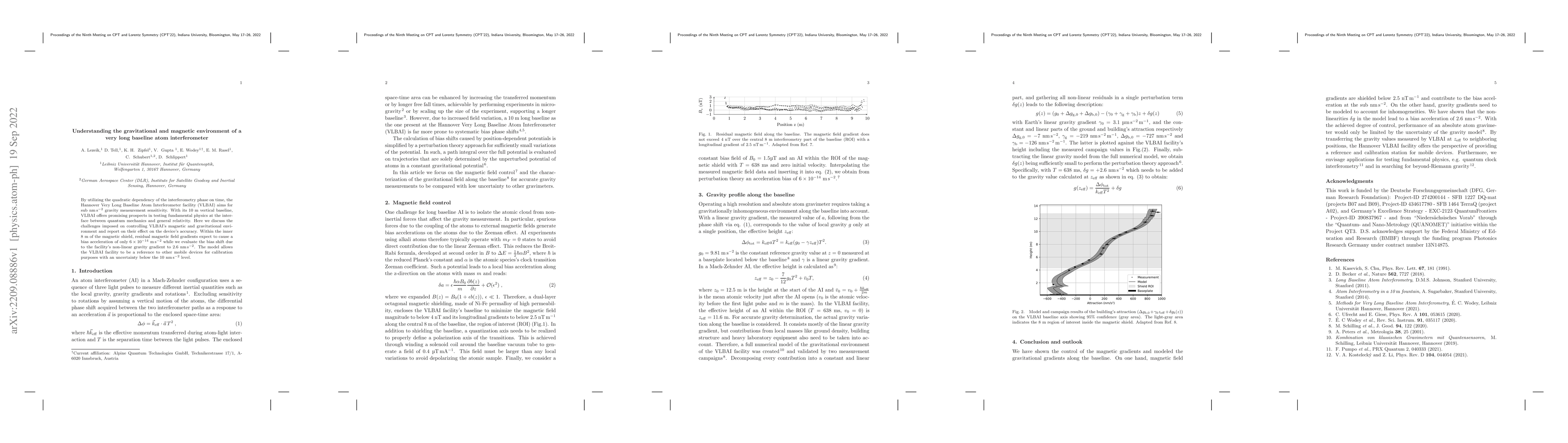 Thumbnail for Understanding the gravitational and magnetic environment of a very long
  baseline atom interferometer