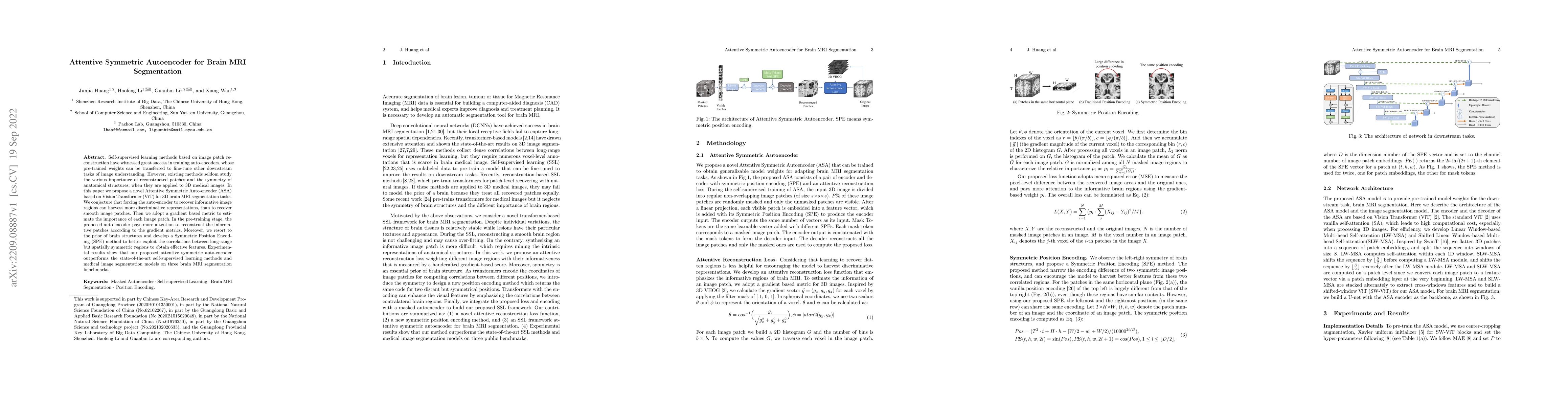 Thumbnail for Attentive Symmetric Autoencoder for Brain MRI Segmentation