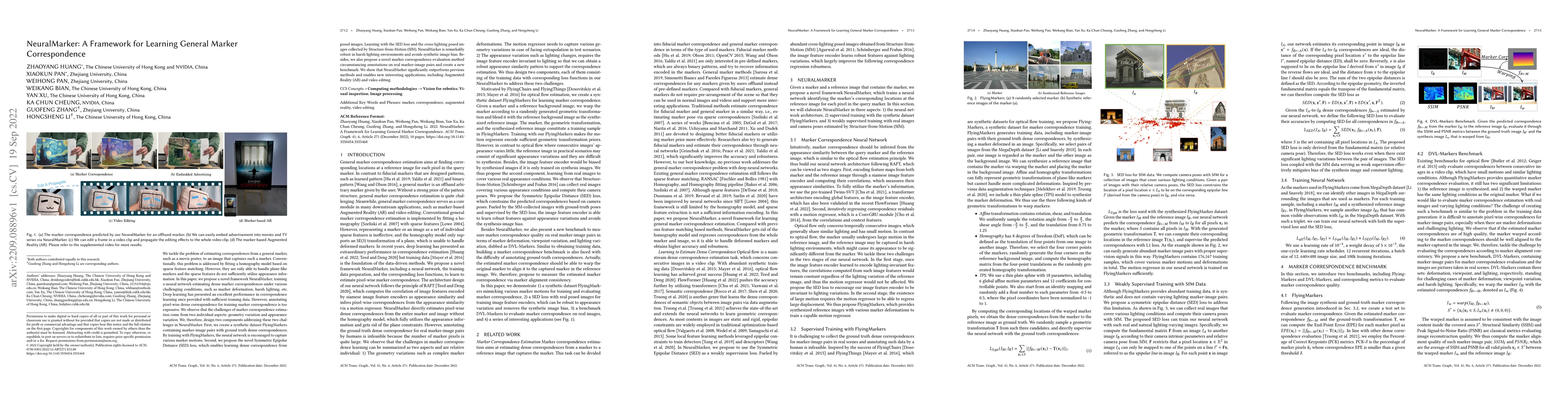 Thumbnail for NeuralMarker: A Framework for Learning General Marker Correspondence