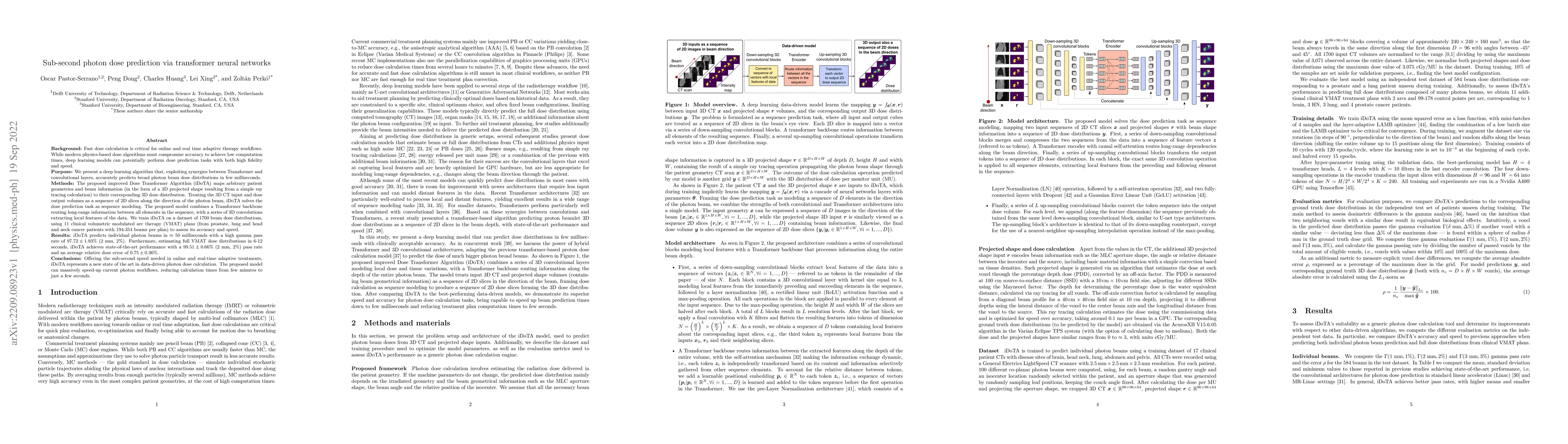 Thumbnail for Sub-second photon dose prediction via transformer neural networks