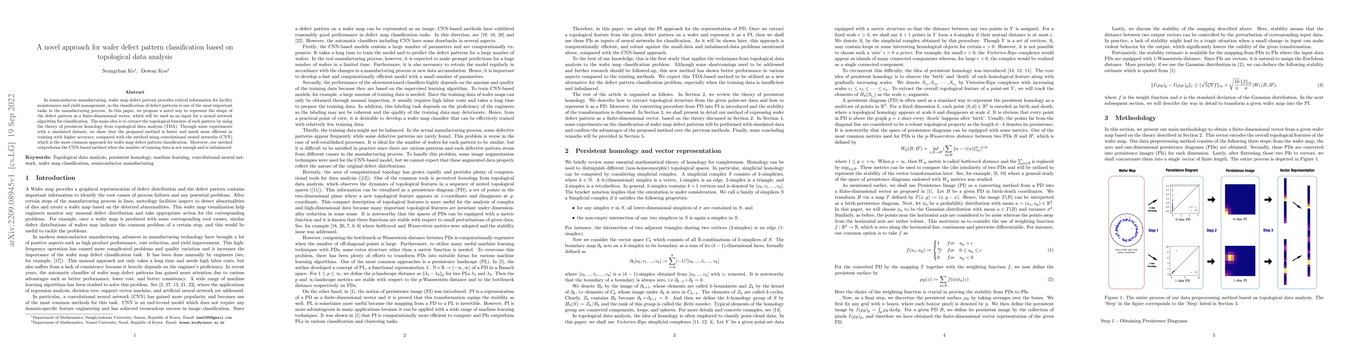 Thumbnail for A novel approach for wafer defect pattern classification based on
  topological data analysis