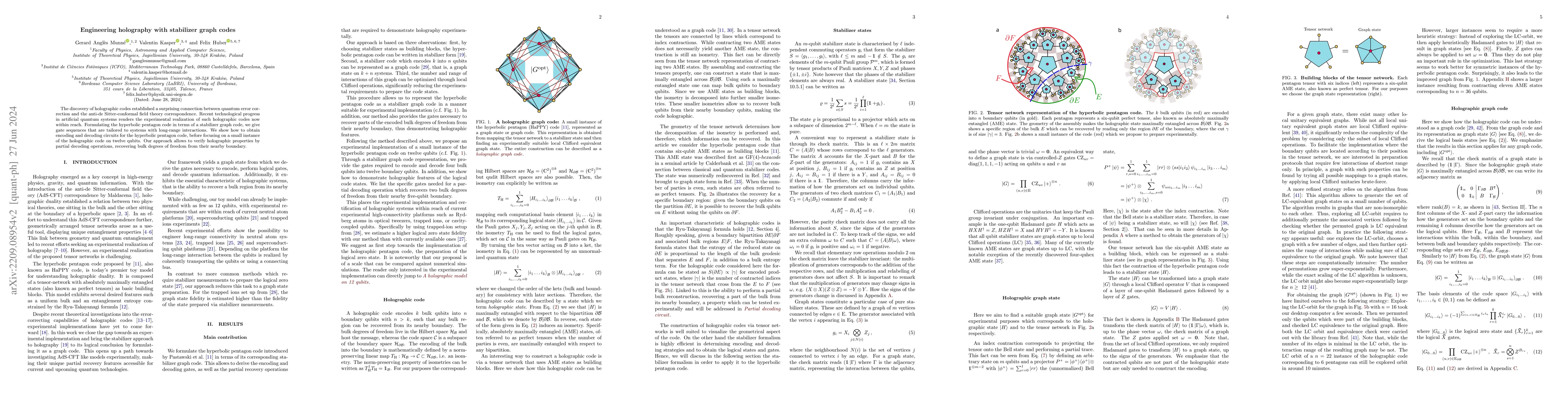 Thumbnail for Engineering holography with stabilizer graph codes