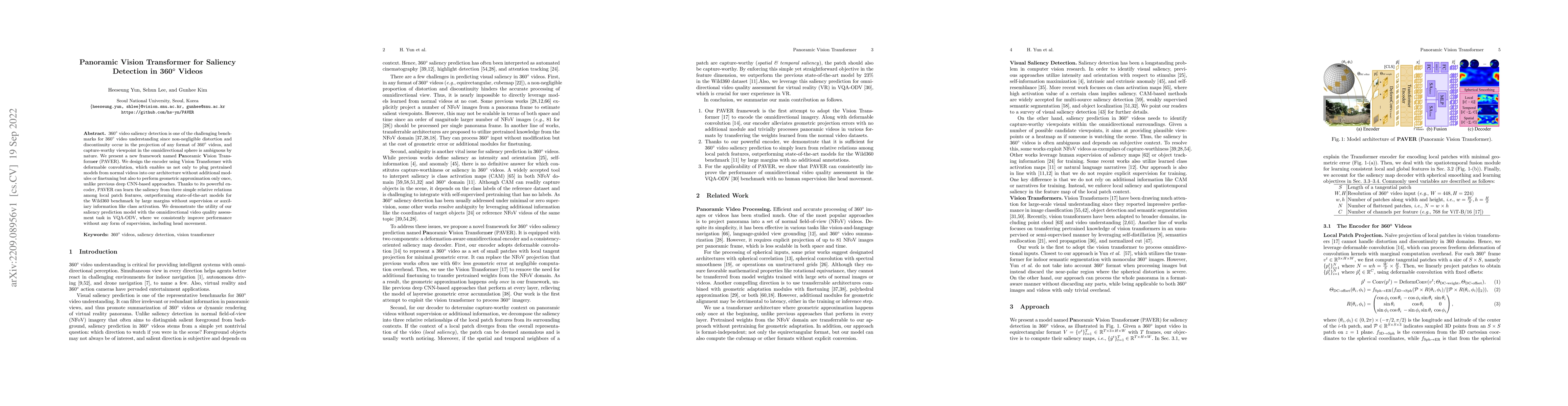 Thumbnail for Panoramic Vision Transformer for Saliency Detection in 360{\deg} Videos