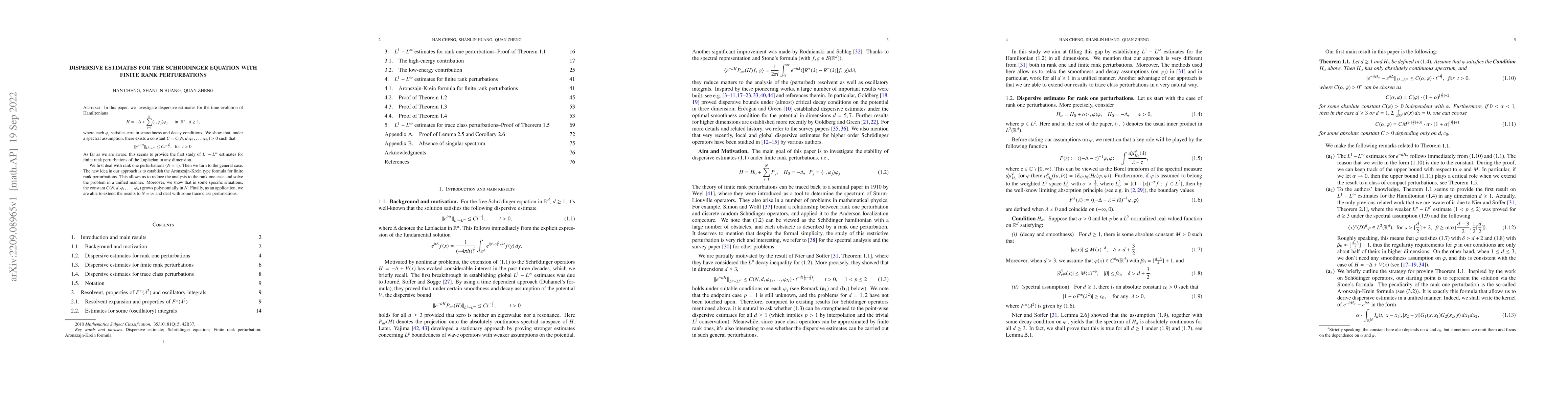 Thumbnail for Dispersive estimates for the Schr\"{o}dinger equation with finite rank
  perturbations