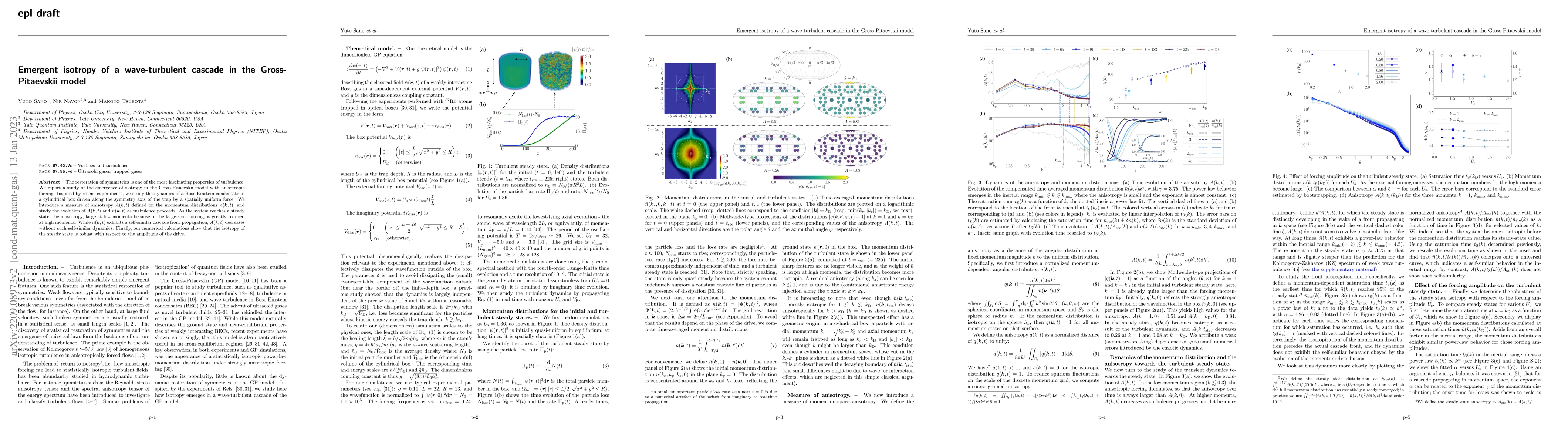 Thumbnail for Emergent isotropy of a wave-turbulent cascade in the Gross-Pitaevskii
  model