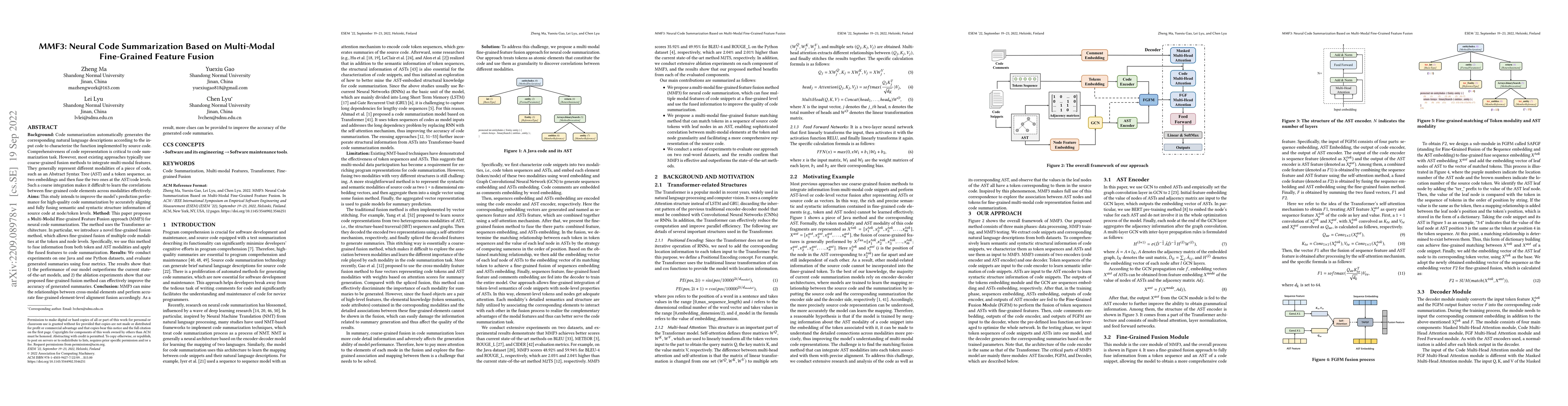 Thumbnail for MMF3: Neural Code Summarization Based on Multi-Modal Fine-Grained
  Feature Fusion