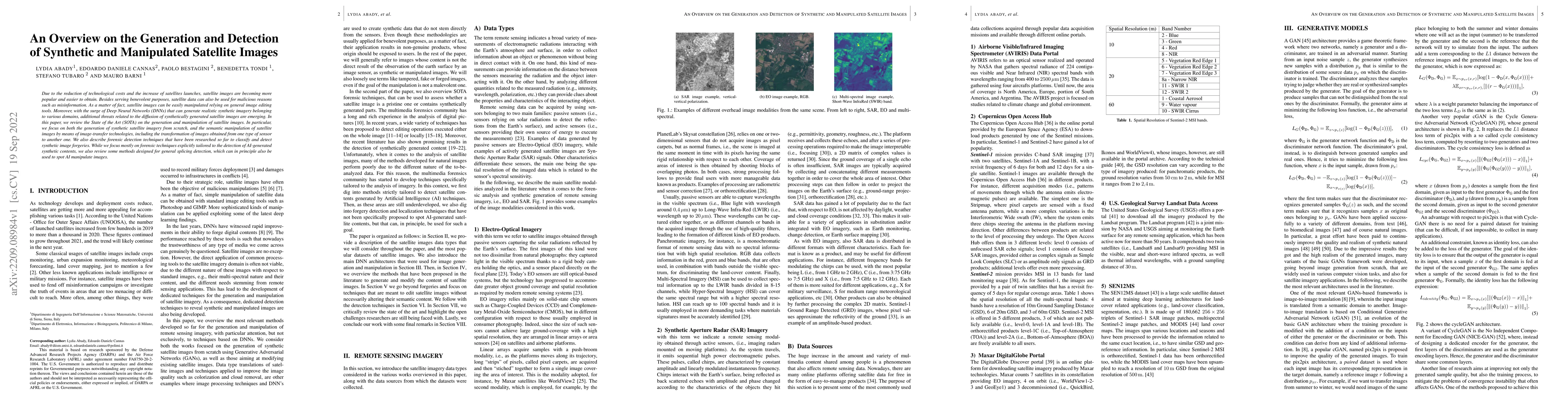 Thumbnail for An Overview on the Generation and Detection of Synthetic and Manipulated
  Satellite Images