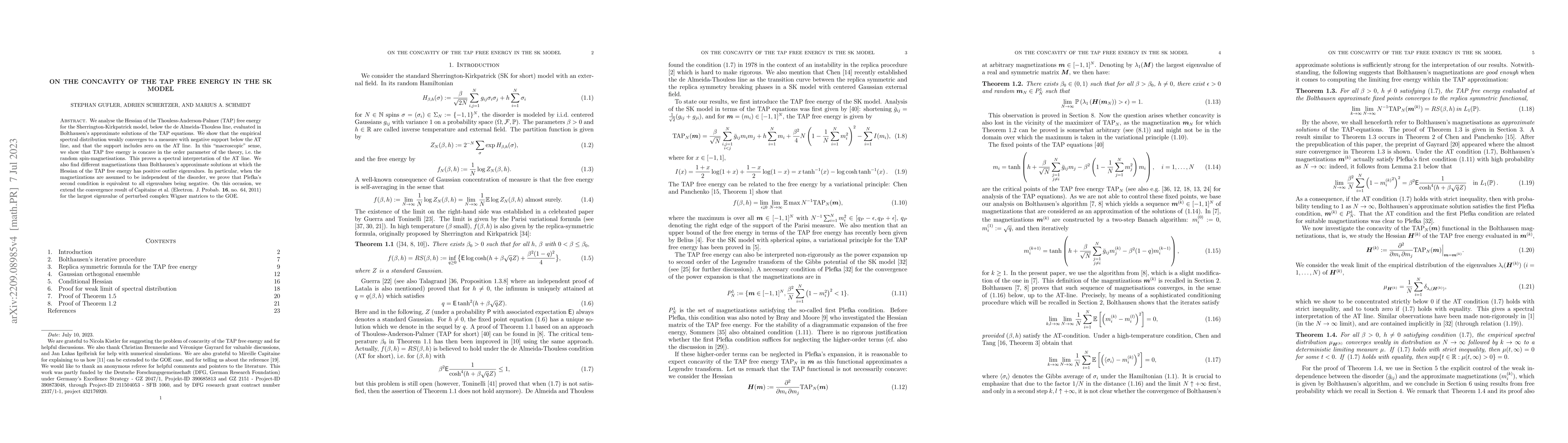 Thumbnail for On concavity of TAP free energy in the SK model