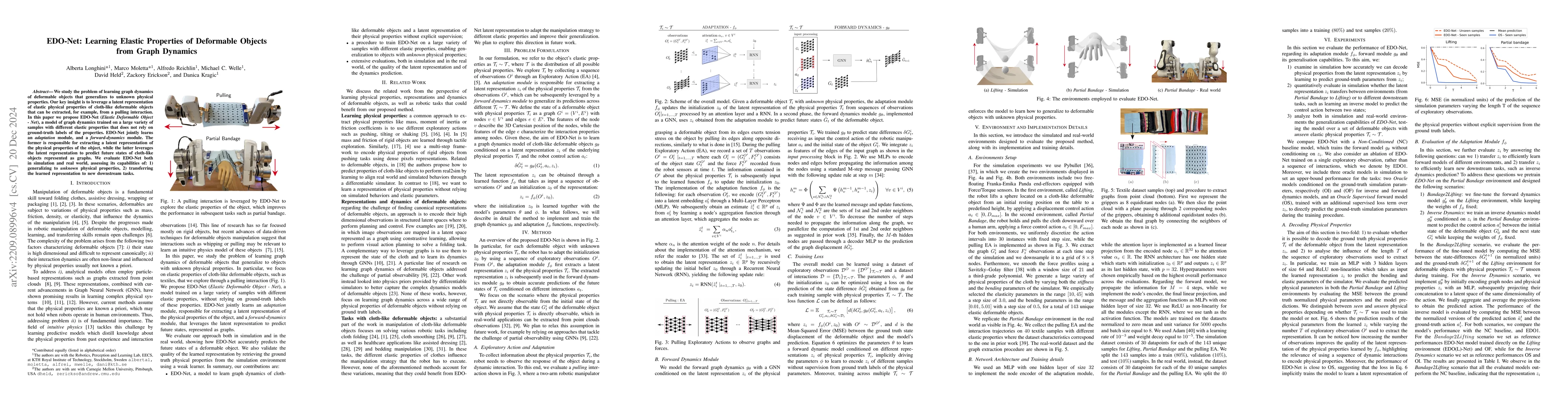 Thumbnail for EDO-Net: Learning Elastic Properties of Deformable Objects from Graph
  Dynamics