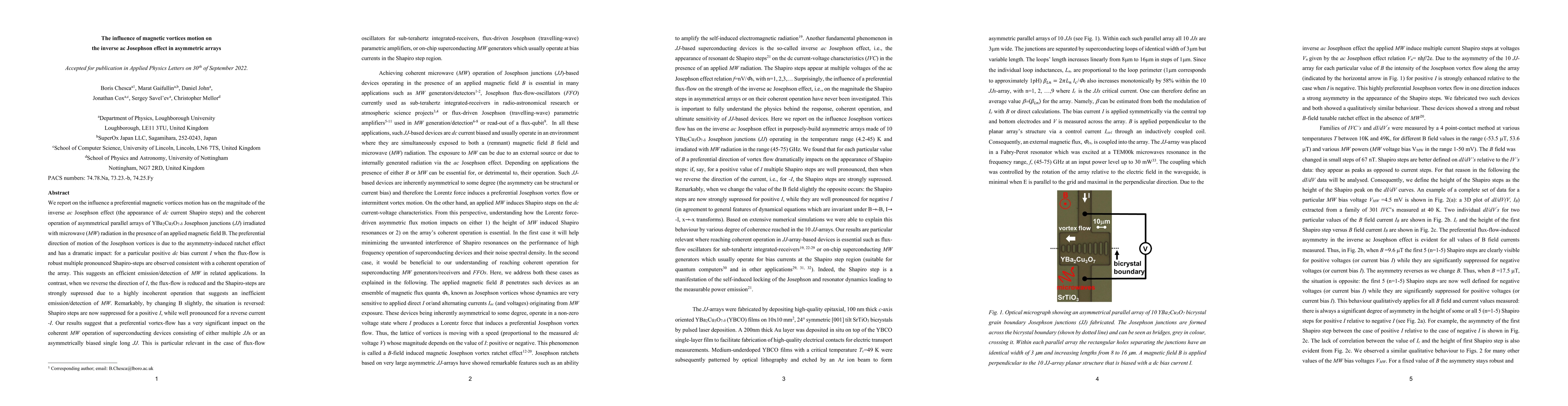 Thumbnail for The influence of magnetic vortices motion on the inverse ac Josephson
  effect in asymmetric arrays
