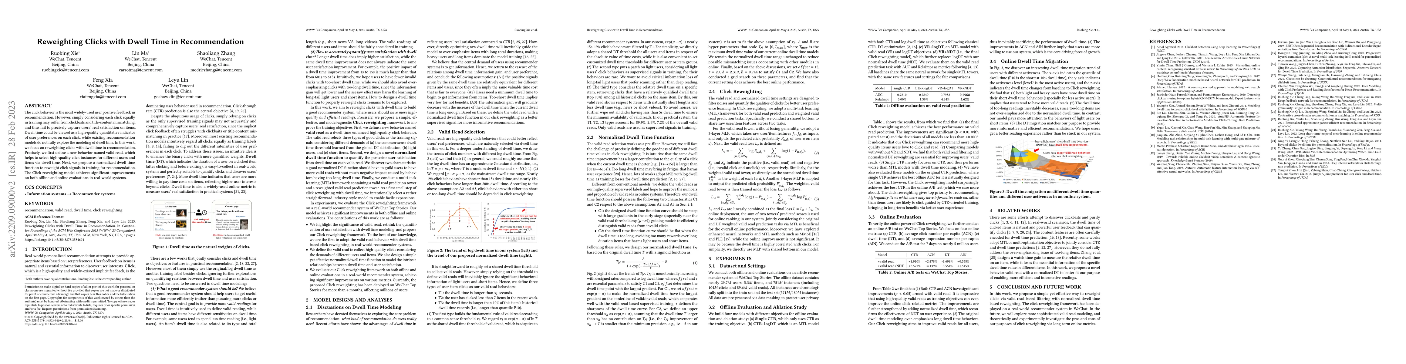 Thumbnail for Reweighting Clicks with Dwell Time in Recommendation