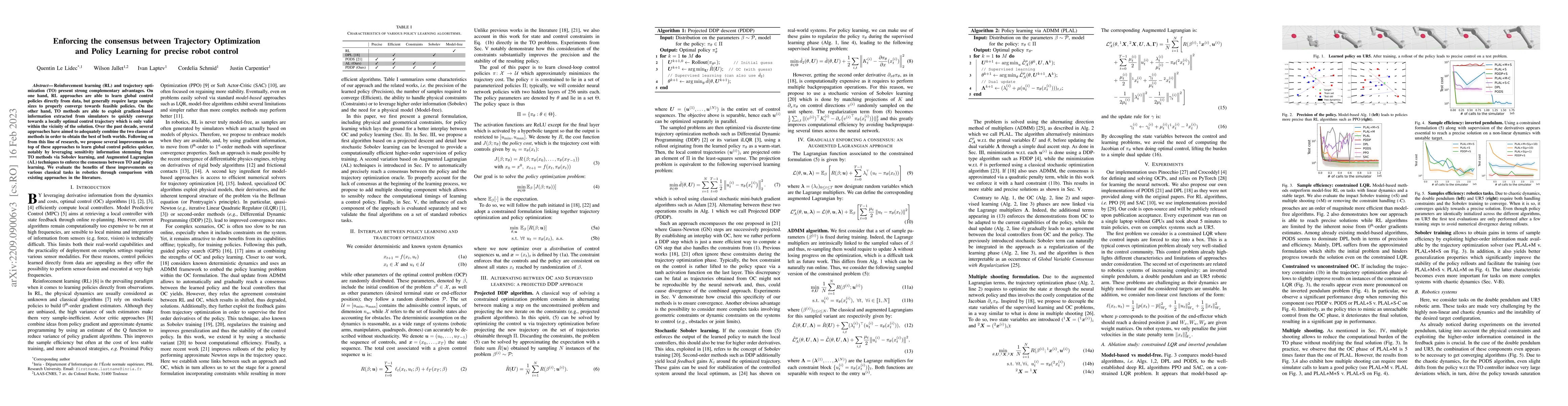 Thumbnail for Enforcing the consensus between Trajectory Optimization and Policy
  Learning for precise robot control