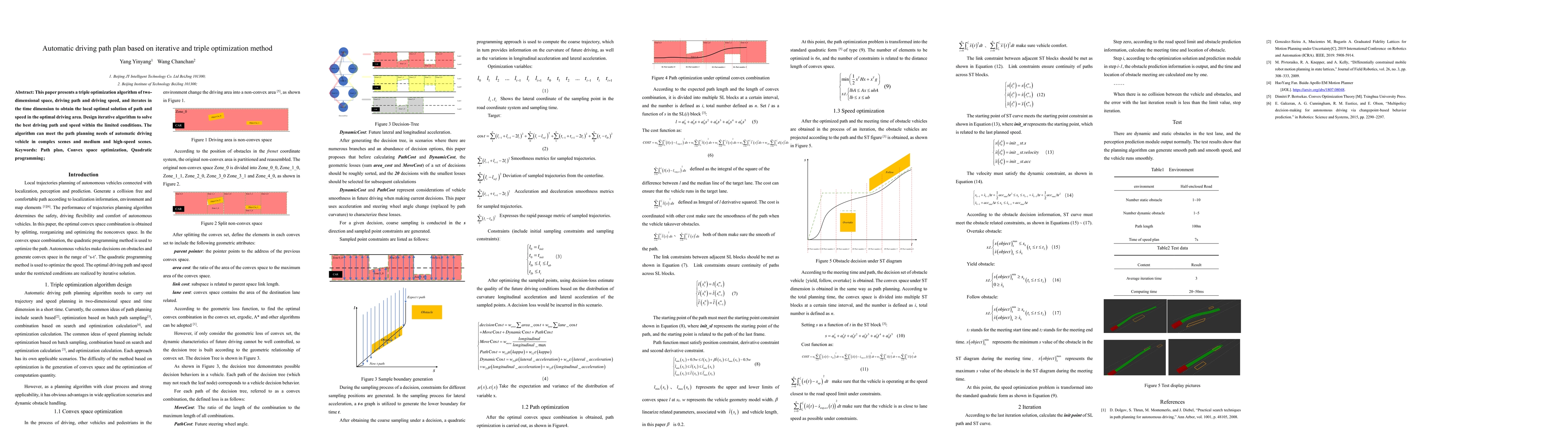 Thumbnail for Automatic driving path plan based on iterative and triple optimization
  method