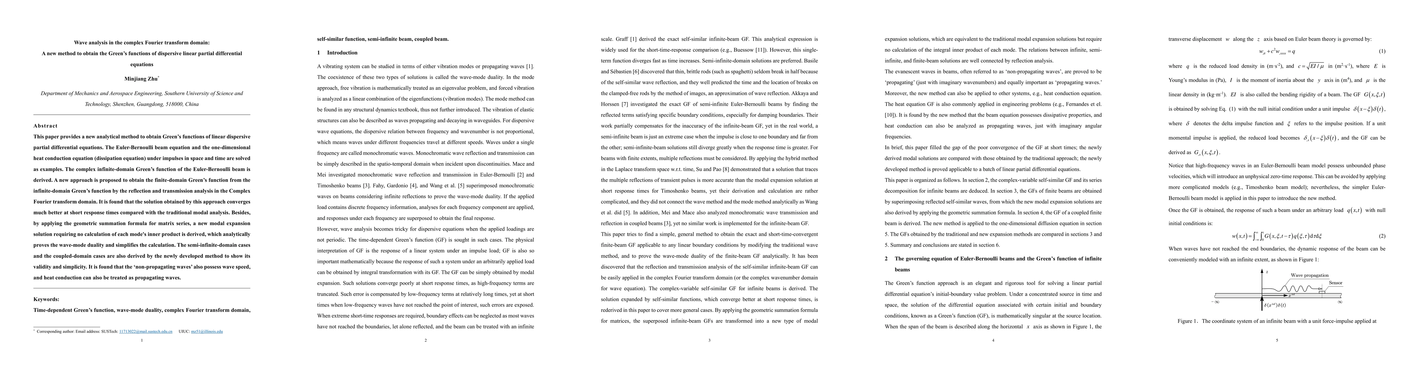 Thumbnail for Wave analysis in the complex Fourier transform domain: A new method to
  obtain the Green's functions of dispersive linear partial differential
  equations