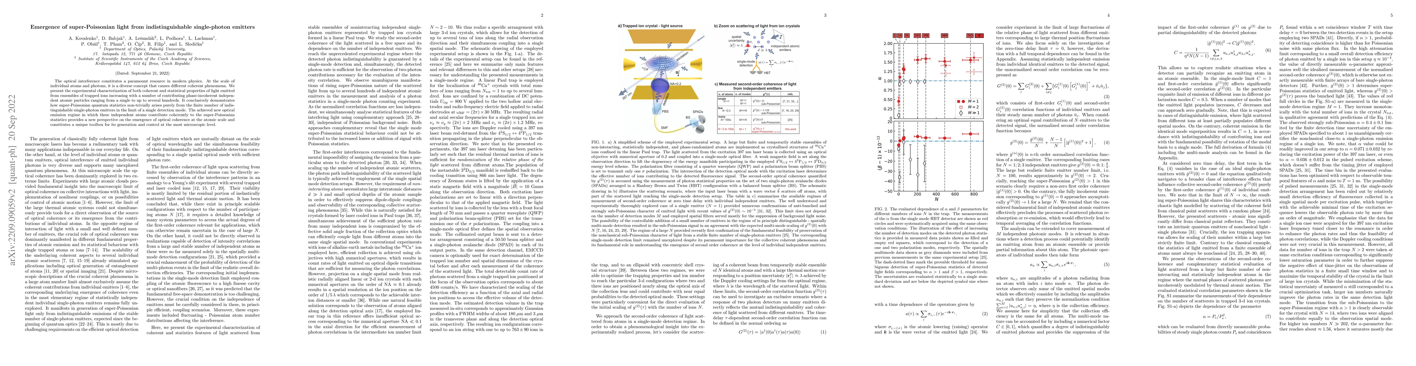 Thumbnail for Emergence of super-Poissonian light from indistinguishable single-photon
  emitters