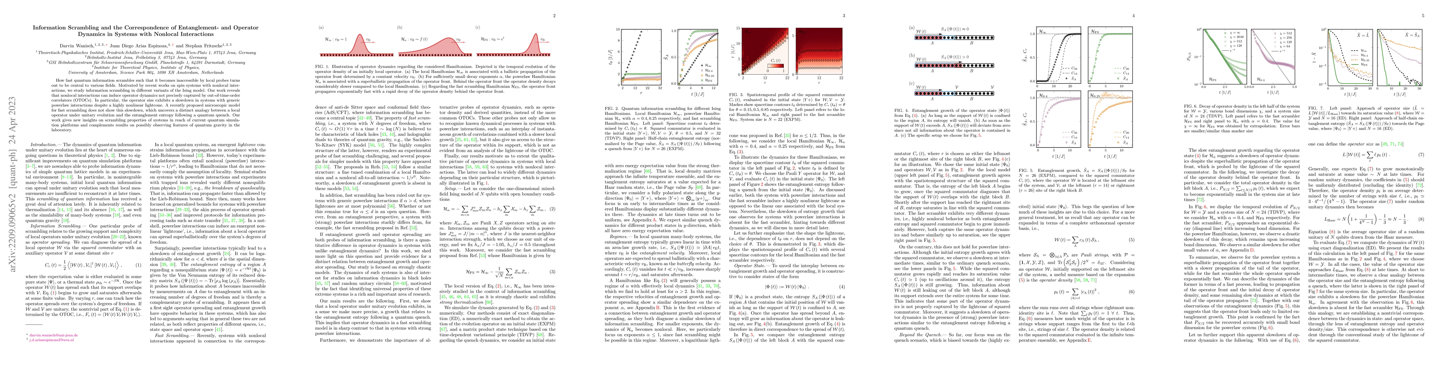 Thumbnail for Information Scrambling and the Correspondence of Entanglement- and
  Operator Dynamics in Systems with Nonlocal Interactions