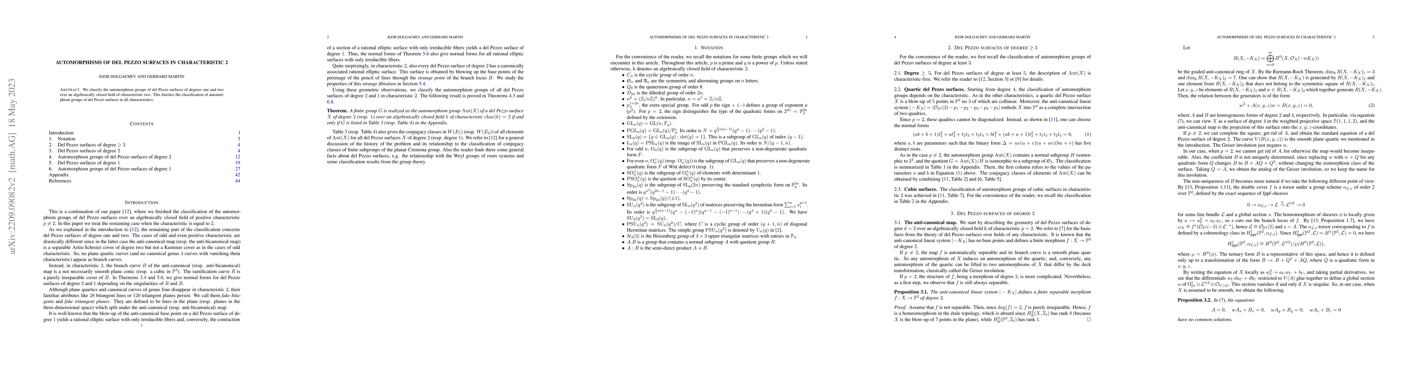 Thumbnail for Automorphisms of del Pezzo surfaces in characteristic 2