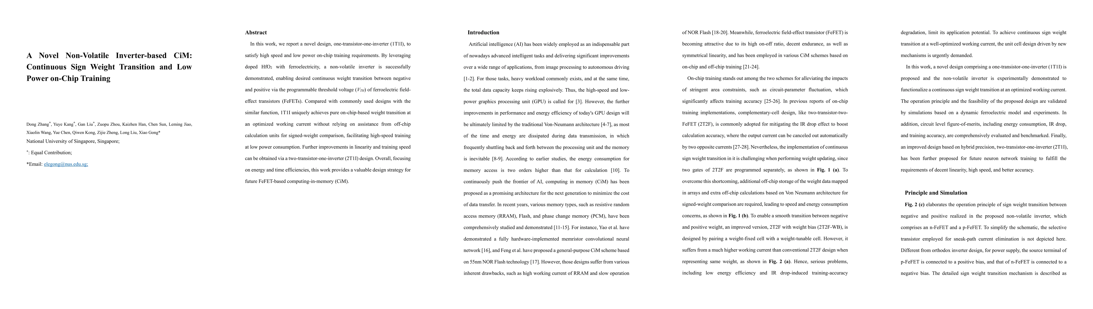 Thumbnail for A Novel Non-Volatile Inverter-based CiM: Continuous Sign Weight
  Transition and Low Power on-Chip Training
