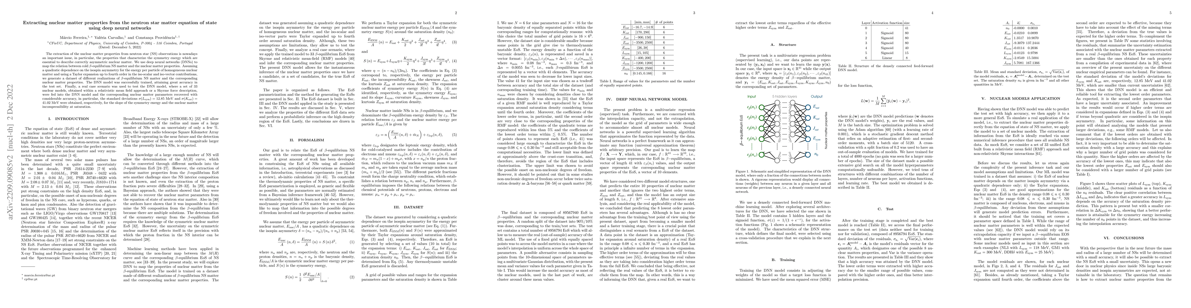 Thumbnail for Extracting nuclear matter properties from the neutron star matter
  equation of state using deep neural networks