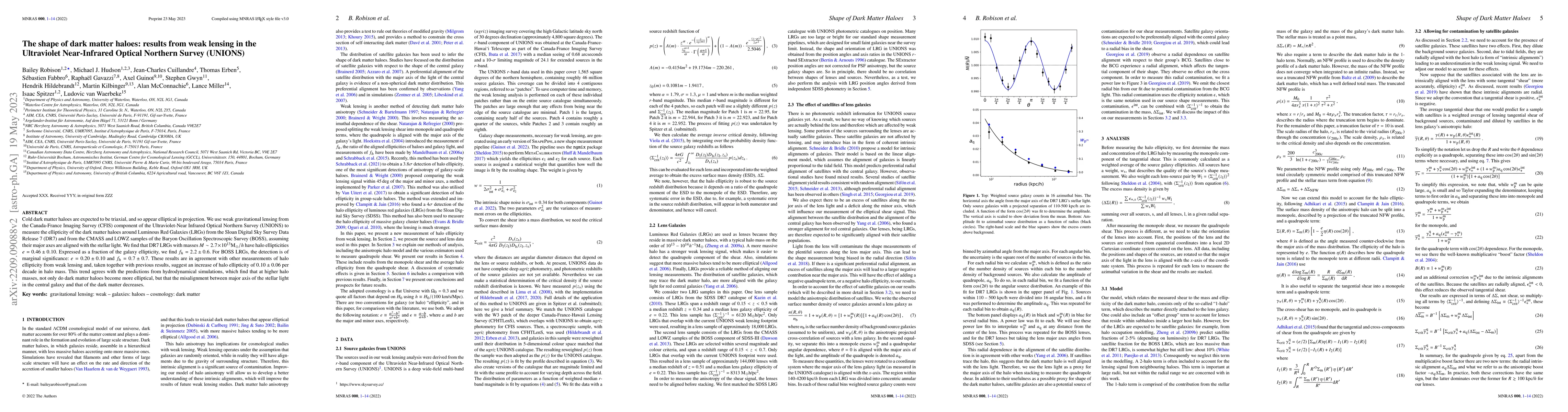 Thumbnail for The shape of dark matter haloes: results from weak lensing in the
  Ultraviolet Near-Infrared Optical Northern Survey (UNIONS)