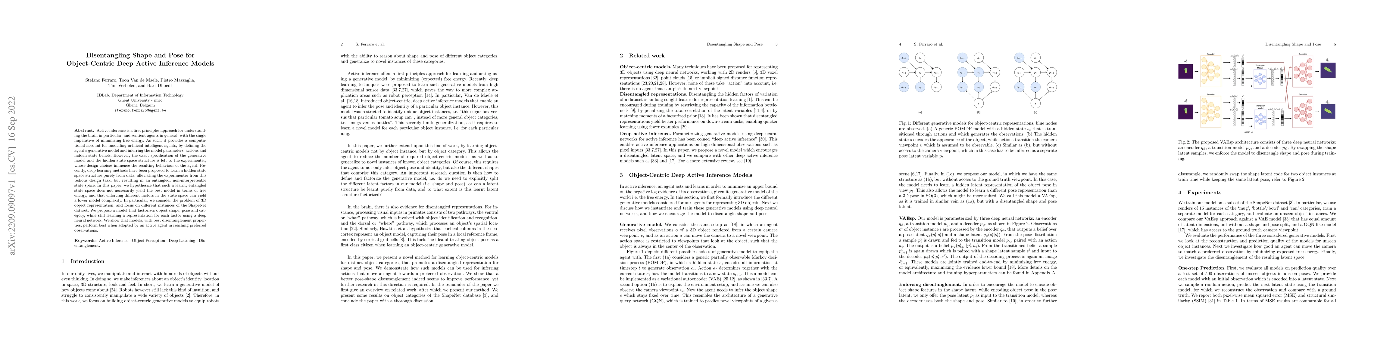 Thumbnail for Disentangling Shape and Pose for Object-Centric Deep Active Inference
  Models