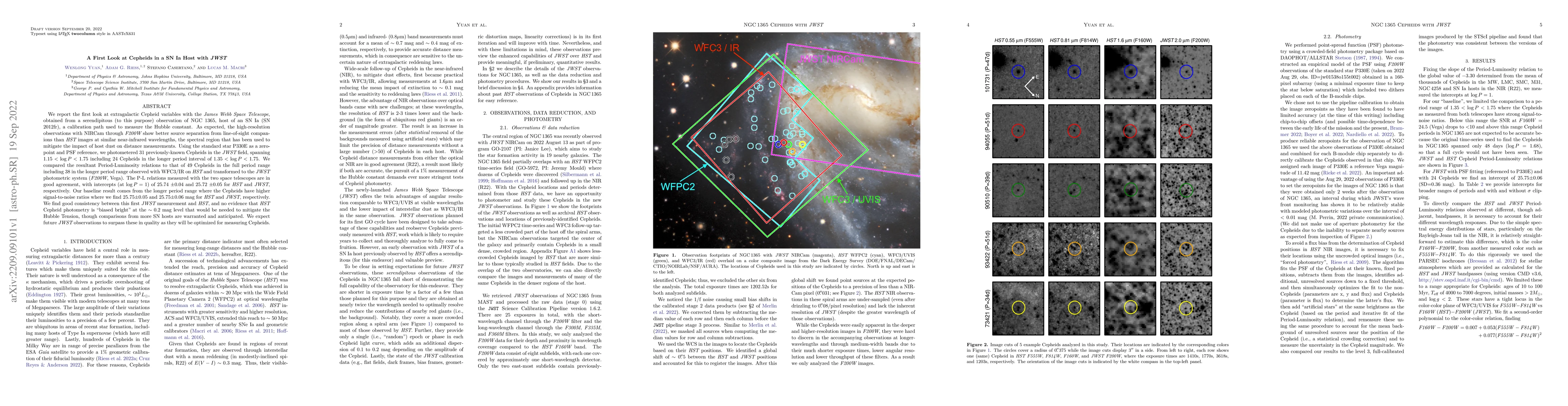 Thumbnail for A First Look at Cepheids in a SN Ia Host with JWST